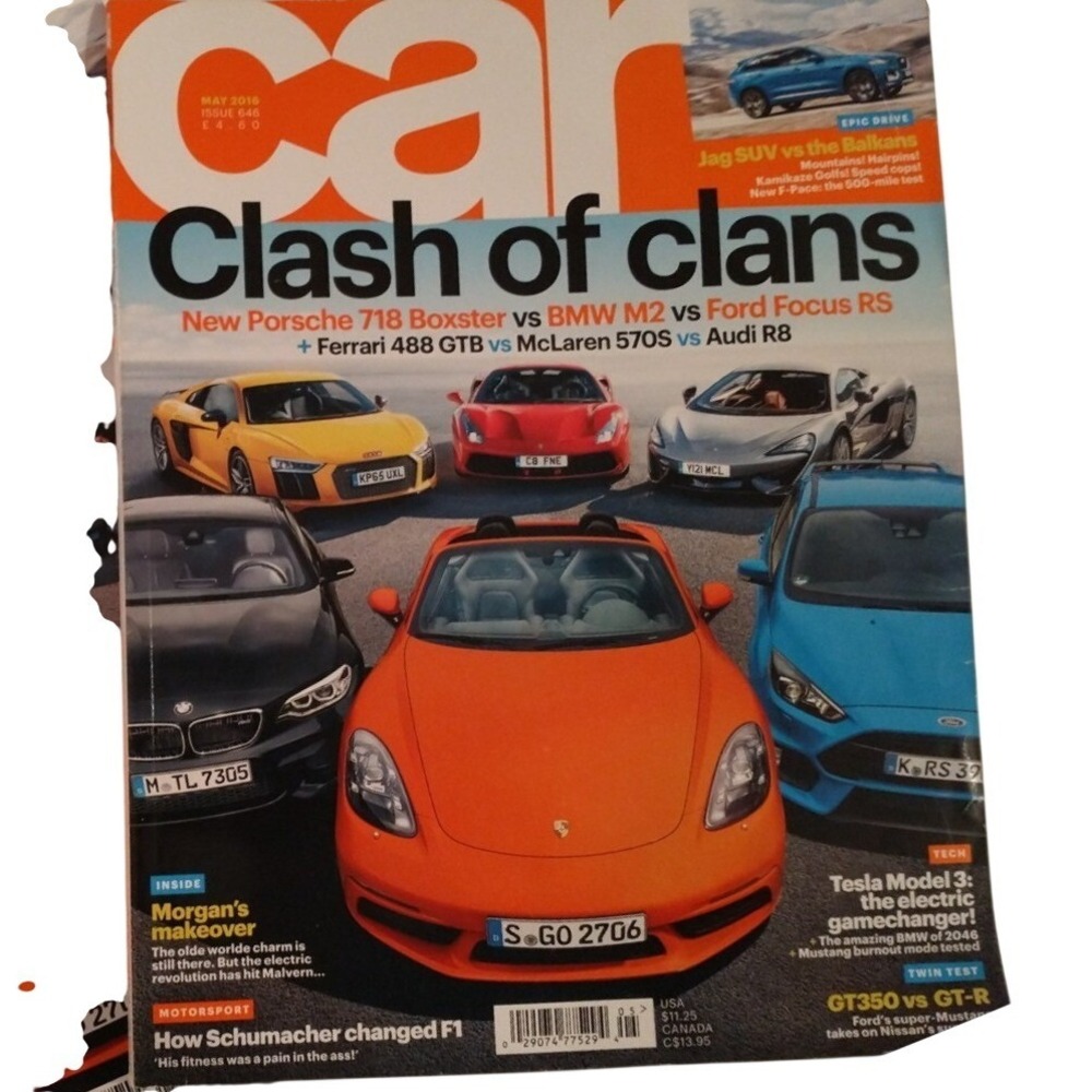 Car Magazine May 2016 Issue 646 Porsche 718 Boxster BMW M2 Ford Focus RS Ferrari